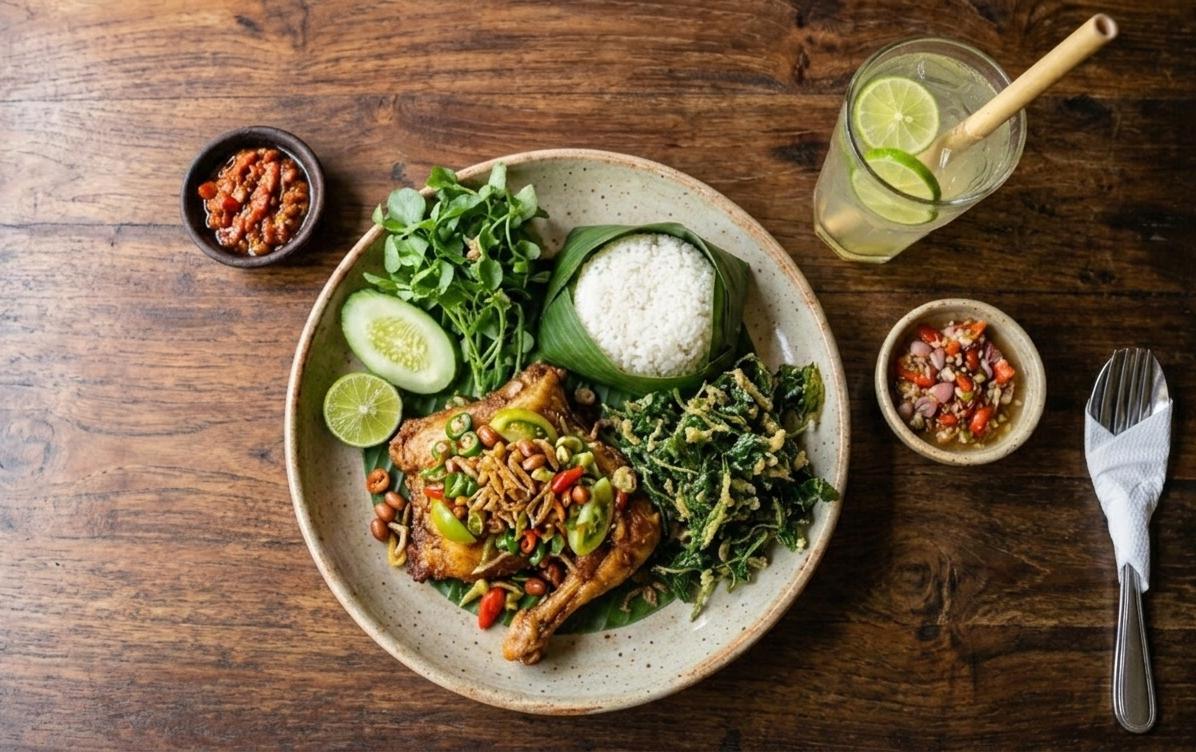 Nasi Ayam Sambal Gongso + Jukut Goreng