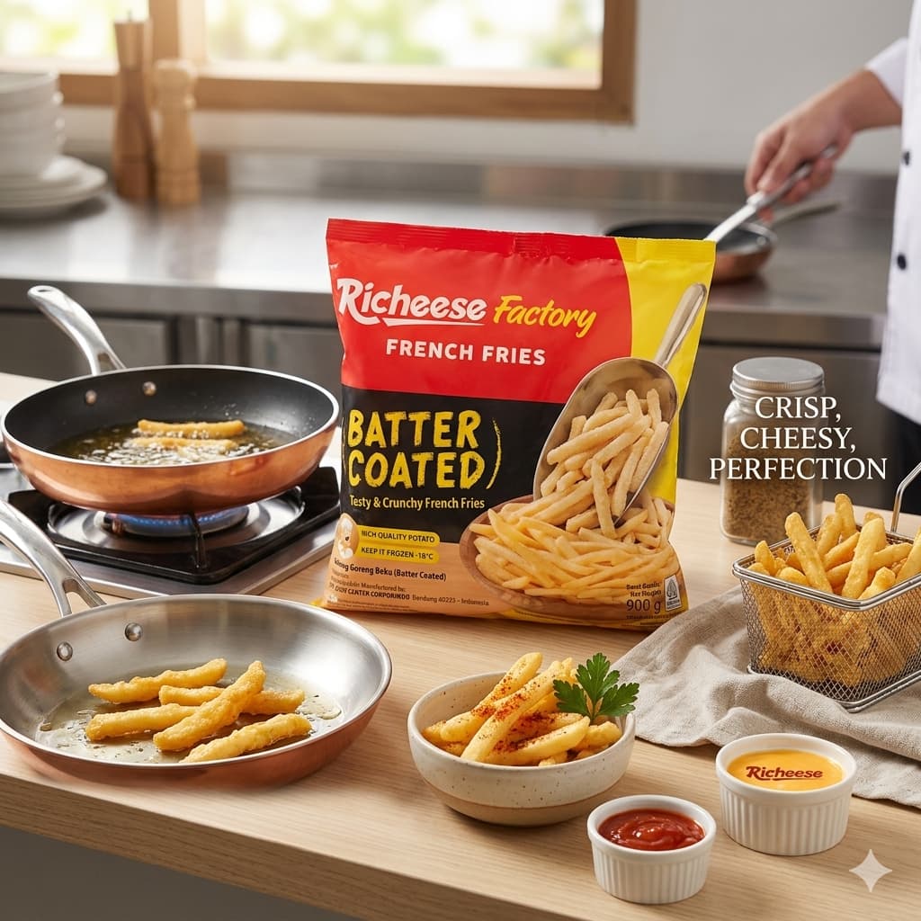 Richeese Kentang Beku - Batter Coated